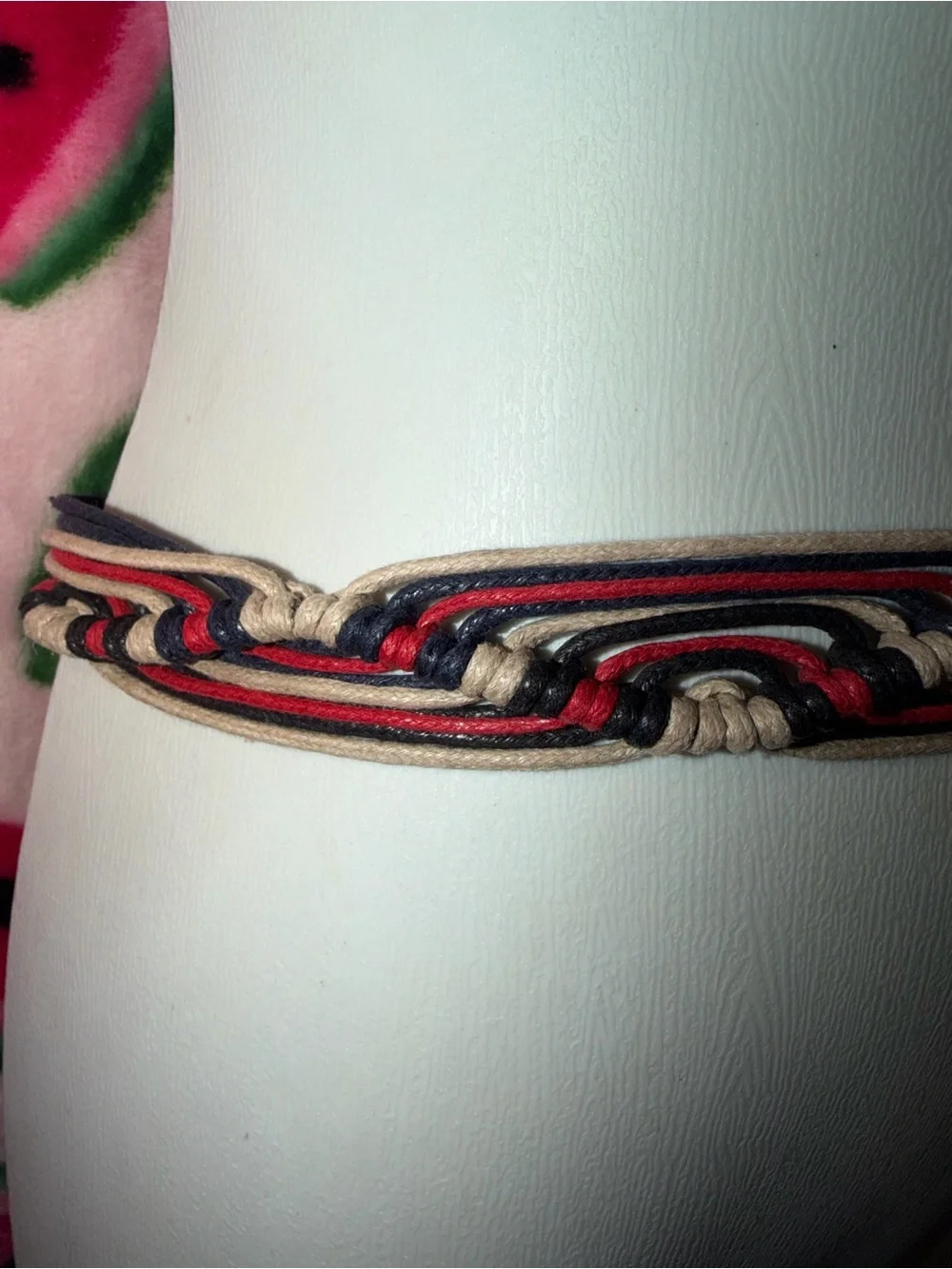 ❤️💙 Braided Rope Waist Belt with Round Buckle